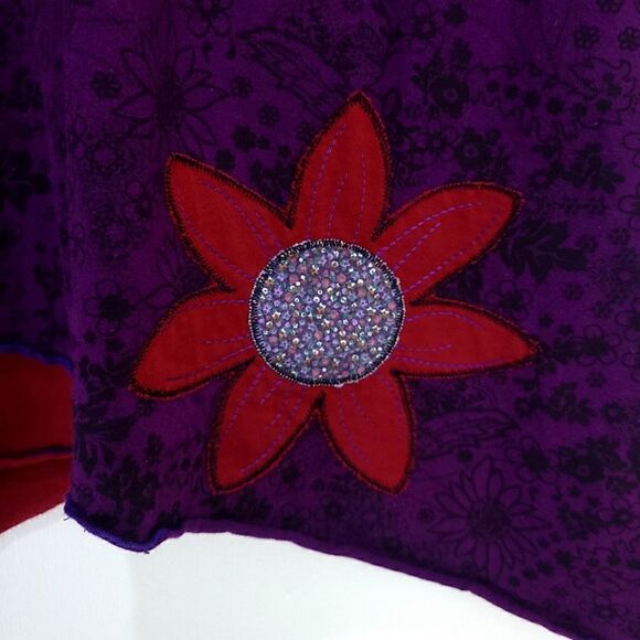 Underground Original 100% Cotton Groovy Floral Patches Pixie Skirt - Picture 4 of 8